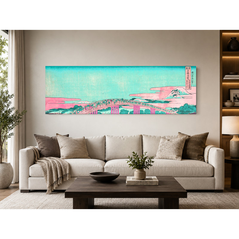 Yoroi Ferry, Koami-chô (d'après cent vues célèbres d'Edo) - art mural panoramique sur toile, 30" W x 10" H