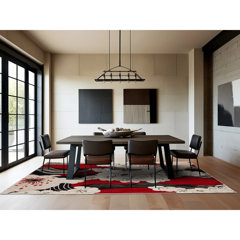 Golden Sakura Rug, Rectangle 3' x 5'