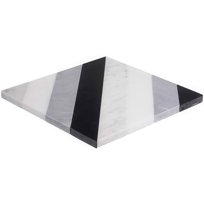 Bowery 8x8 Geometric Polished Marble Mosaic Tile