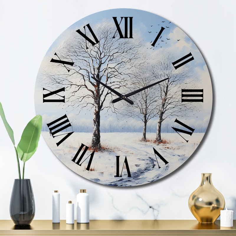 Horloge murale en forêt Forest Winters, Grand