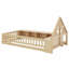 Lit en bois House Design, avec garde-corps, tablettes de rangement, éclairage à DEL, prises USB et prises de courant-129423117