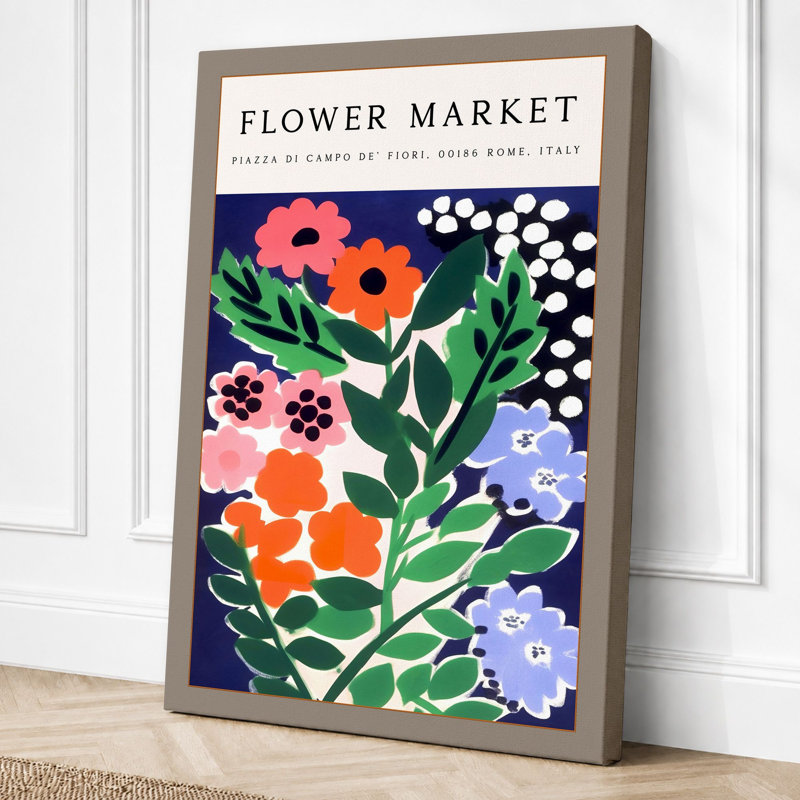 Flower Market Botanical - Print, 30x20 - 76.2 x 50.8 cm, Taupe Border