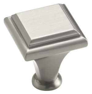 (5 Pack) 1 inch Square Manor Knob Satin Nickel