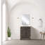 Meuble-lavabo simple en chêne brun l 24 po x P 18 po avec plateau en acrylique-760881648-760881649