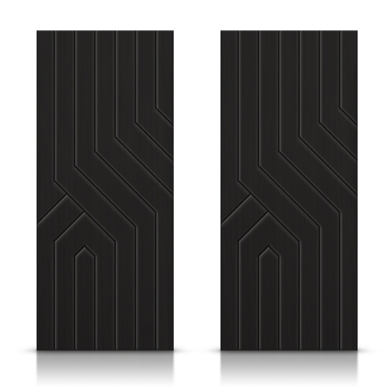 Portes de placard coulissantes en bois manufacturé à panneaux, Vert olive, 84 po x 80 po
