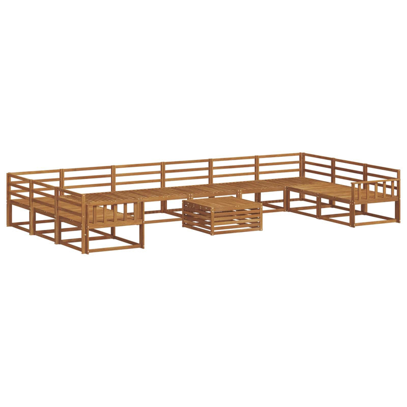  Outdoor Sofa Set 11 Pcs Natural Solid Acacia Wood