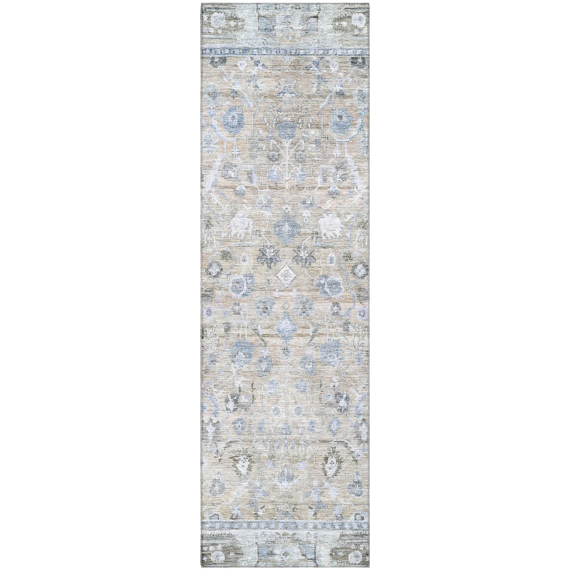 Premium Machine Washable Maag AMF1772 Global Rug, Runner 2'3" x 7'6"