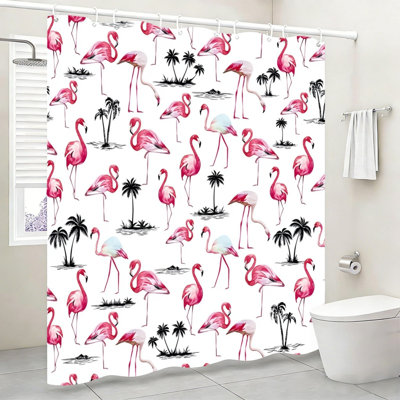 Rideau de bain flamant rose 72 po x 72 po (180 x 180 cm) Flamingo