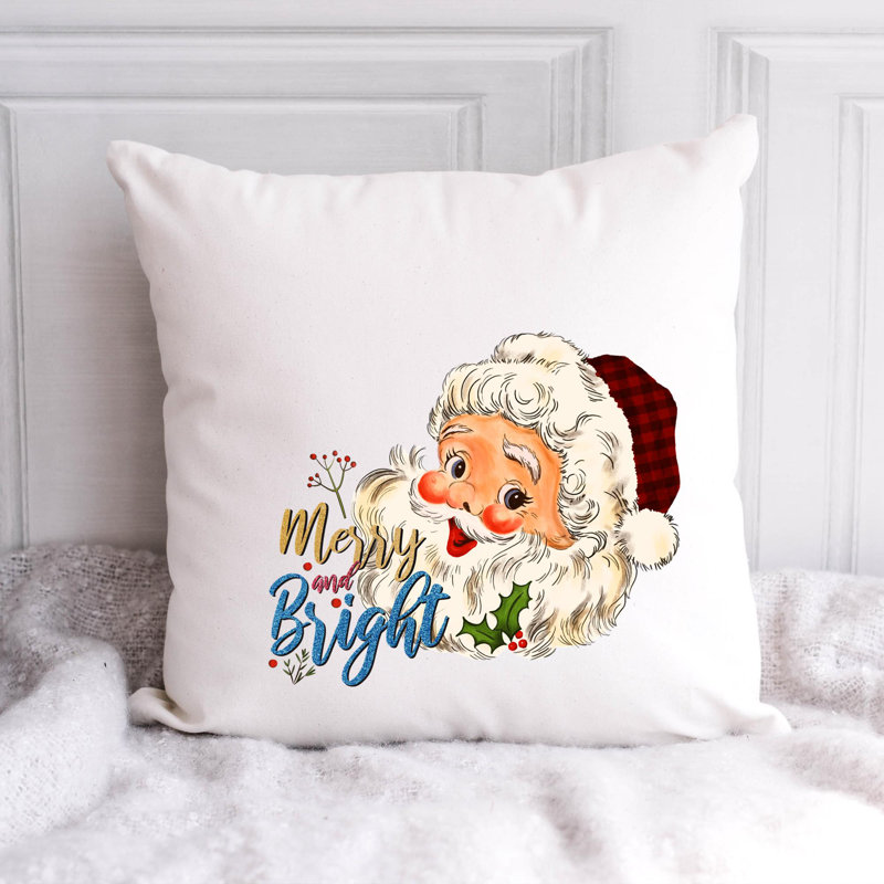 Christmas9_2 Polyester/Polyester Blend Reversible Throw Pillow, 14" x 14"