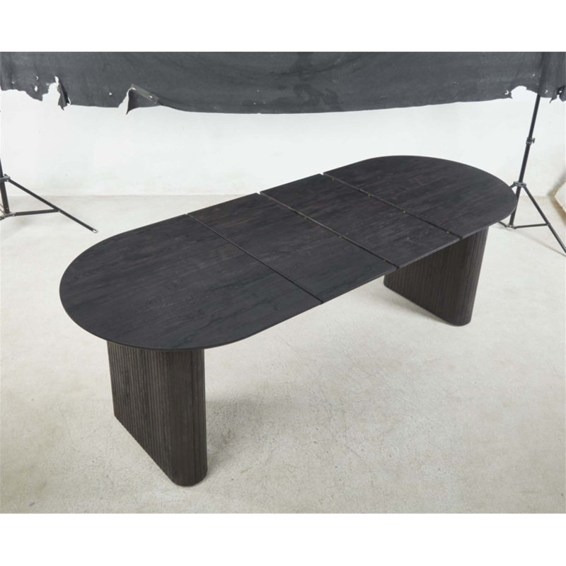 Table extensible polyvalente en bois aggloméré pour la salle à manger, le bureau et le café, avec des pieds en métal stables et un assemblage facile