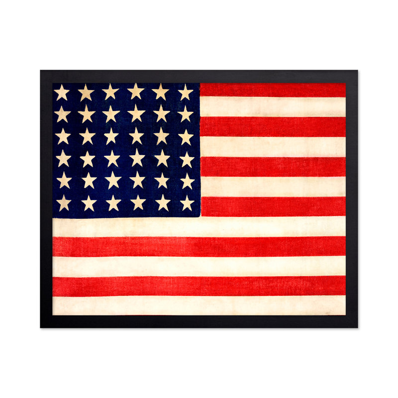 Drapeau des États-Unis, Cadre noir, Affiche, H 11 po x l 14 po