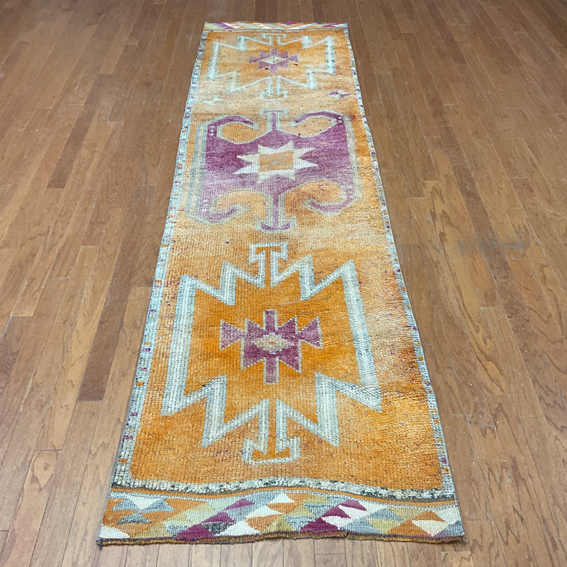  Handmade Turkish Oushak Wool Runner