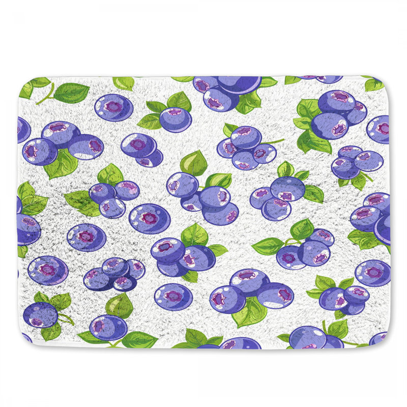 Tapis de bain bleuet nourriture décor de salle de bain moderne, L 24 po