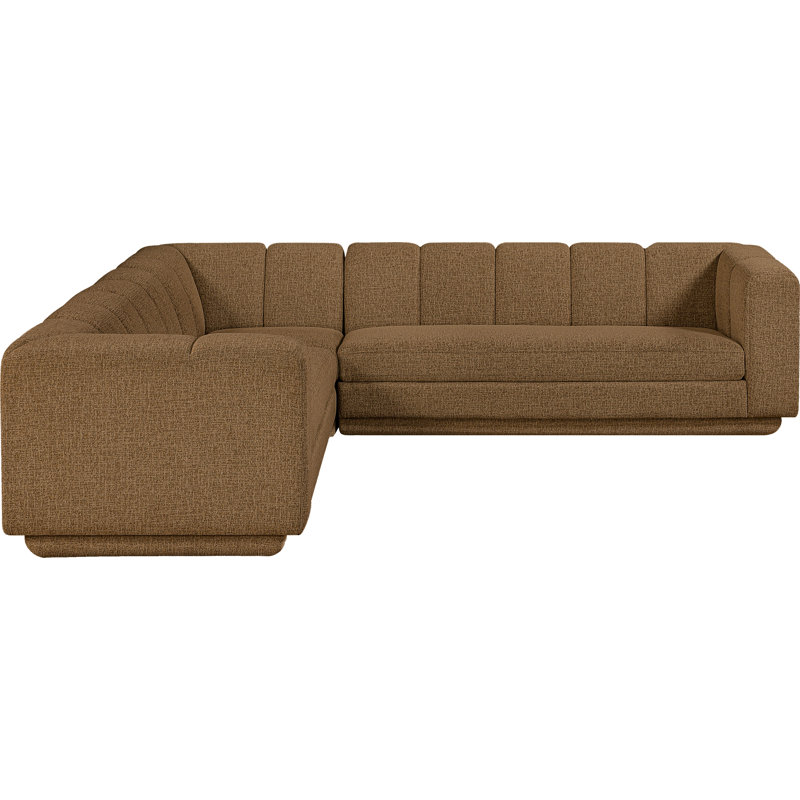 Landis Fabric Upholstered 3Pc. Modular Sectional, Brown Fabric
