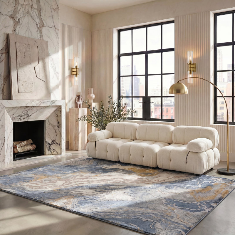 Palma Performance Abstract Rug, Rectangle 8' x 10'