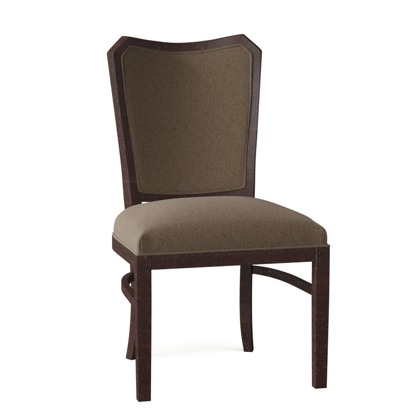 Wallace Upholstered King Louis Back Side Chair, 8789 Indigo, Espresso