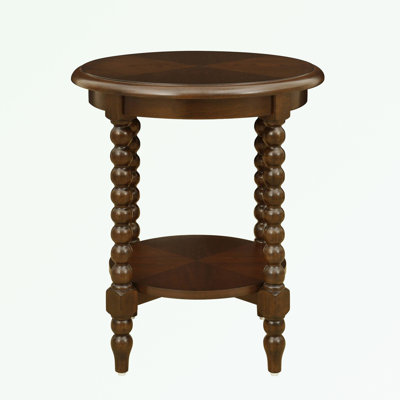 Round End Table with Shelf
