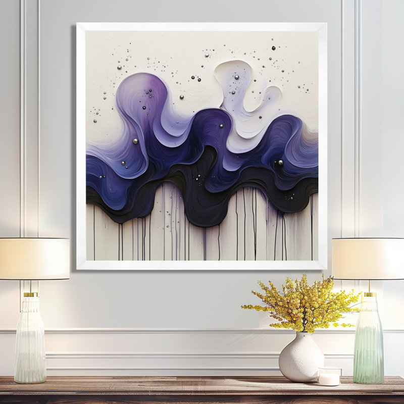 Rhénanie bruine de lavande liquide Dreams II - goutte d'art mural, décoration murale, H 16 po x l 16 po, Blanc