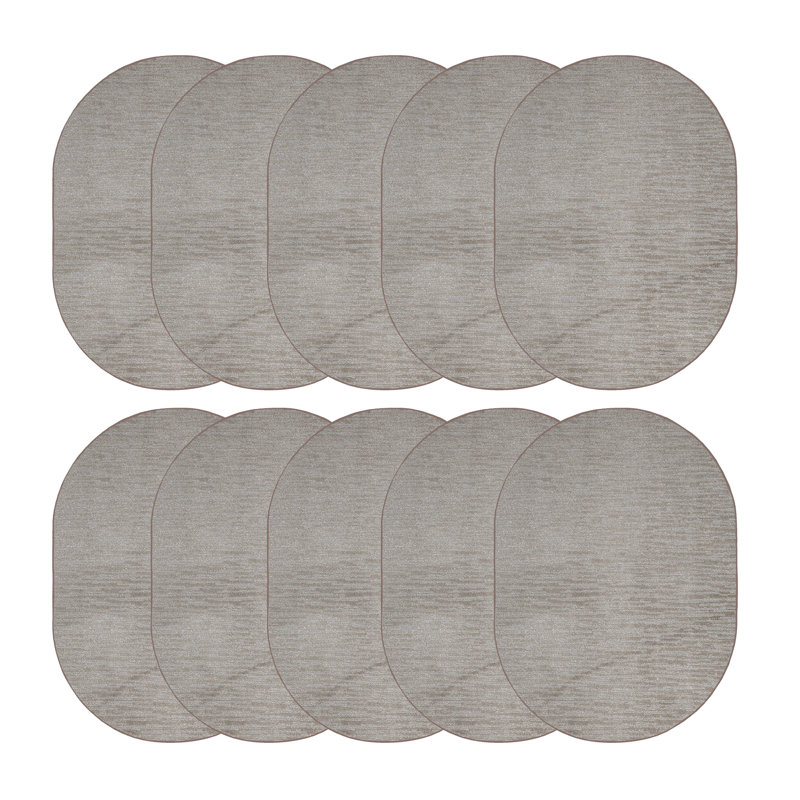 Solid Color Machine Made Tufted Polyester Area Rug in Gray Set, Hexagon 2'