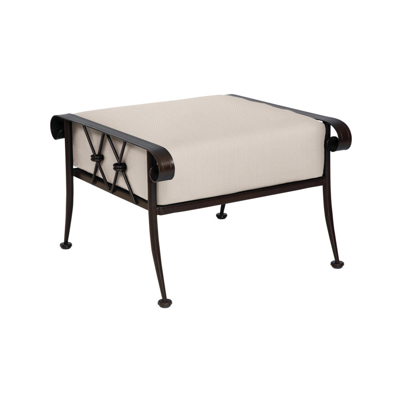 Repose-pieds d'extérieur avec coussin Derby, Toile Sunbrella® mouchetée, Brun châtaigne
