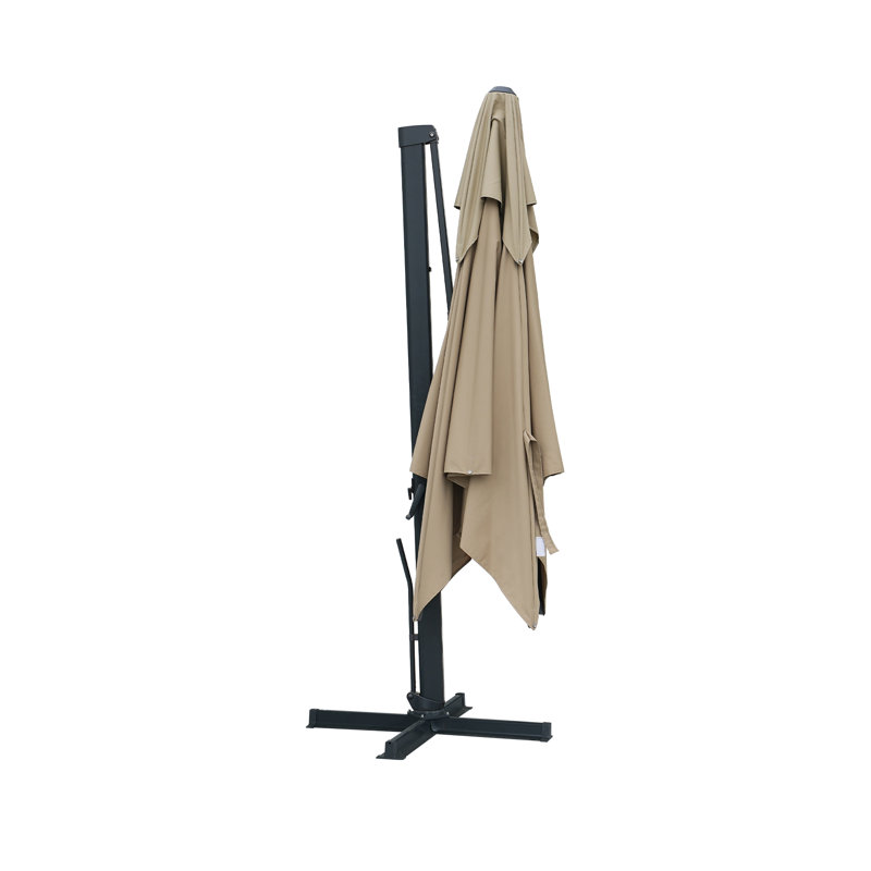 Parasol en aluminium pour porte-à-faux de patio, Taupe