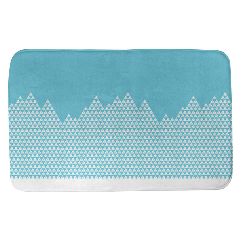 Tapis de salle de bain mountain Leffel, l 17 po x L 24 po, Bleu sarcelle