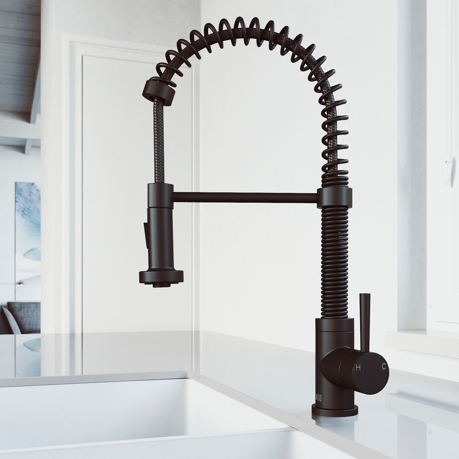 Edison Pull-Down Kitchen Faucet, Matte Black, Without Soap Dispenser