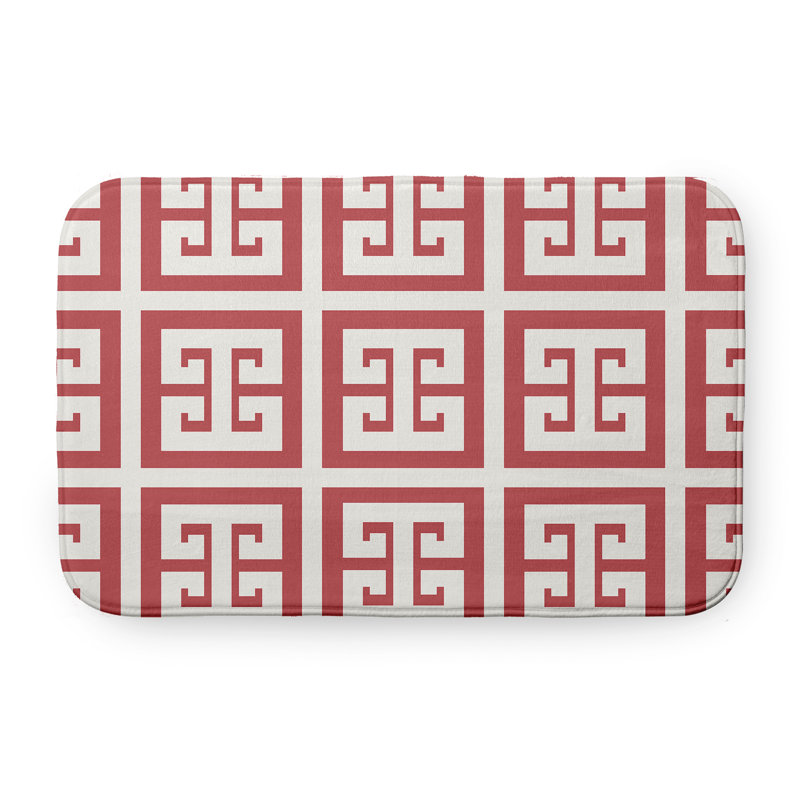 Non-Slip Bath Mat, 17" W x 24" L, Red