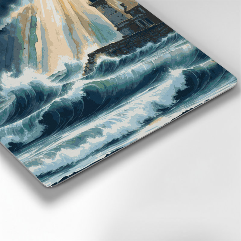 Art mural gris nautique moderne côtières, H 12 po x l 12 po