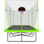 Trampoline rectangulaire avec tubes en acier galvanisé thermolaqué avec système de panier de basketball