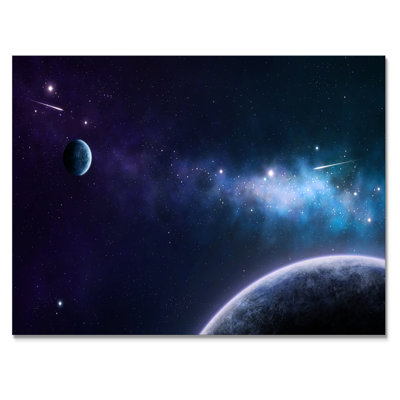 Blue And Purple Nebula II - Modern Canvas Wall Art -  Trinx, 4D942EE2FBBD42F08674C453B33EB578