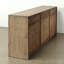 Approx. 79" Rustic Natural Wood Sideboard–3 Drawers & 3 Doors Weathered Natural
