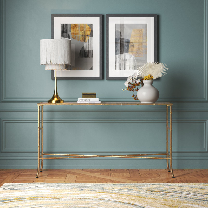 Ziegler 56.3'' Glass Top Console Table