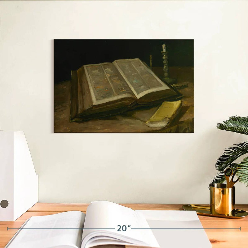 Adella nature morte avec la bible, H 8 po x l 12 po