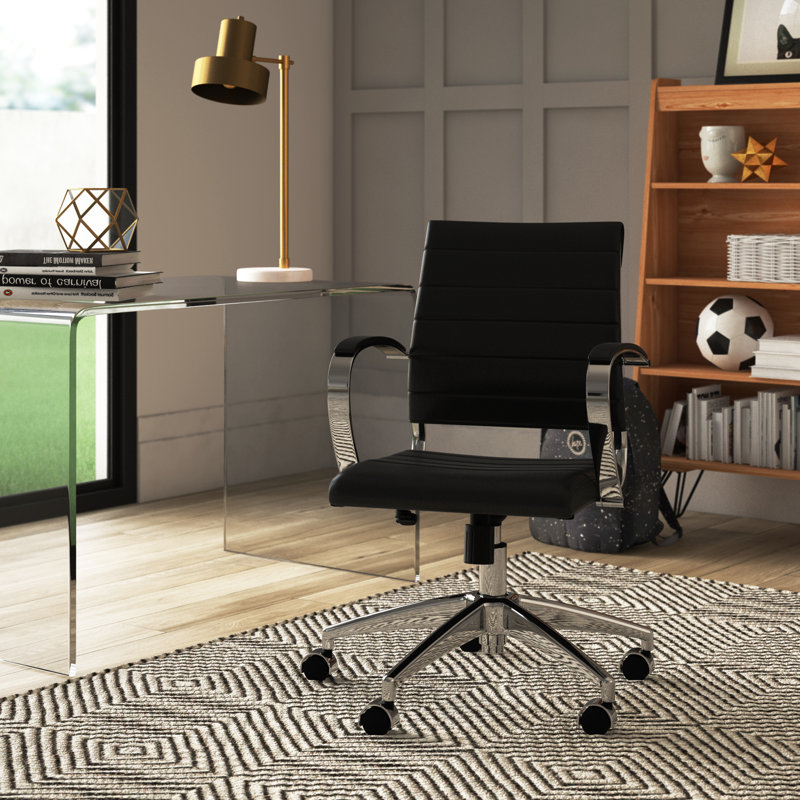 Modway Jive Ribbed Mid-back Executive Office Chair, Black