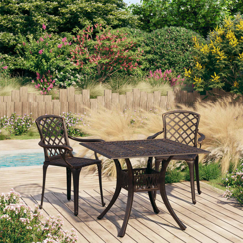 Arona 2 - Person Patio Dining Set with Square Table, Bronze