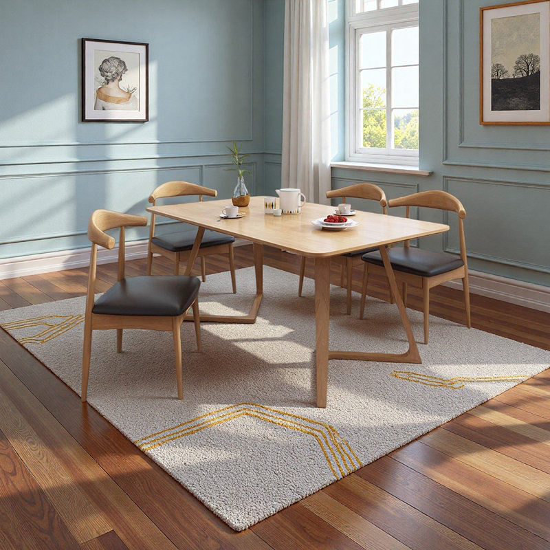 Table de salle à manger Nordic, 5 pièces: table, 4 chaises, H 29,52 po x L 55,11 po x l 31,49 po