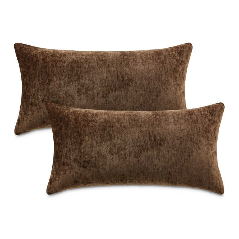 The Smith Chenille Lumbar Pillow Cover & Insert, Chocolate
