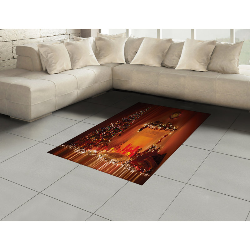 Christmas High Density Long Fiber Poly Threads Decorative Area Rug Carpet, Rectangle 4' x 5'8"
