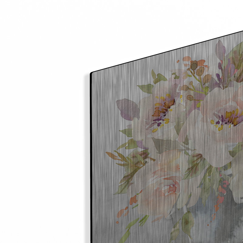 «Beautiful Floral Bouquet A» par Jean Plout, art mural en métal, 12 po x 12 po, H 12 po x l 12 po