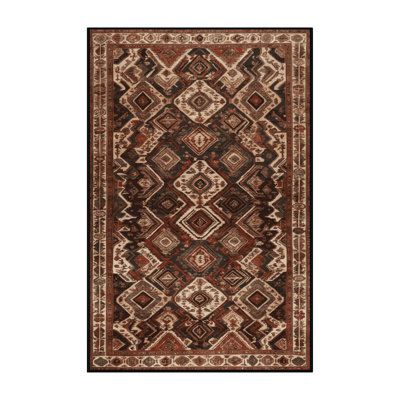 Machine Washable Persian Brown Area Rug