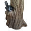 Bain d'oiseaux rond en béton avec accents perchés Woodland Charm