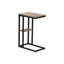 Table d'appoint, en forme de C, bout, côté, collation, stratifié brun, métal noir, contemporain, moderne-1203013462-1203013456