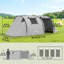 Tente de camping pour 3 à 4 personnes avec 2 chambres, tente familiale imperméable-128103411