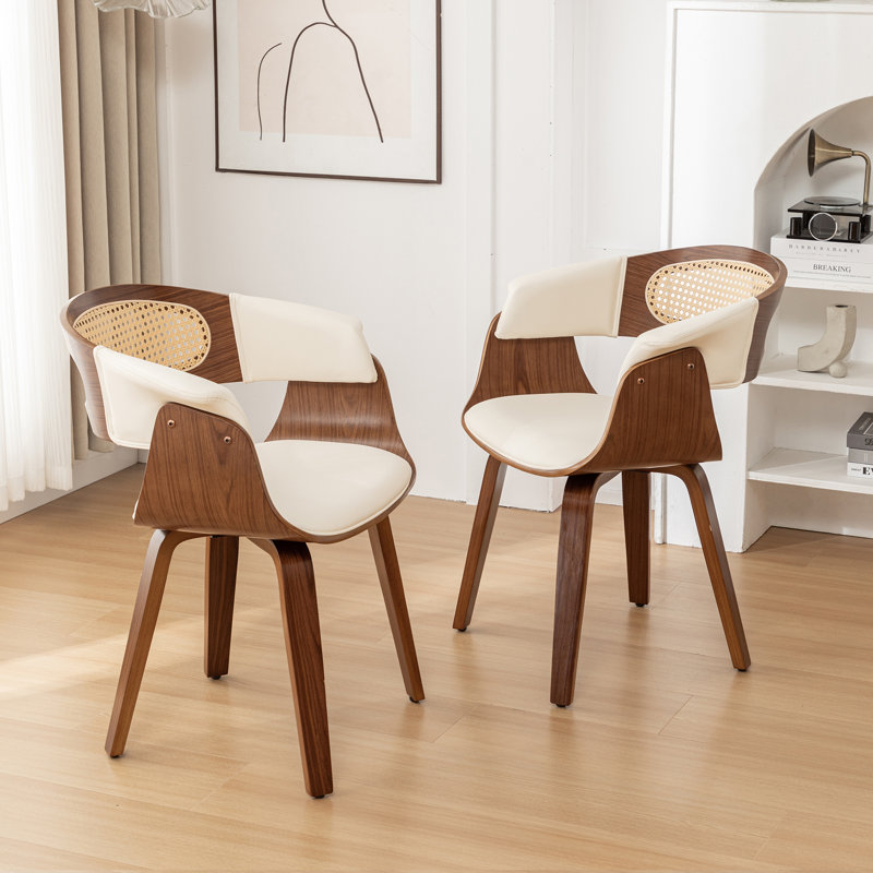 Chaise en bois massif Esterly, Beige