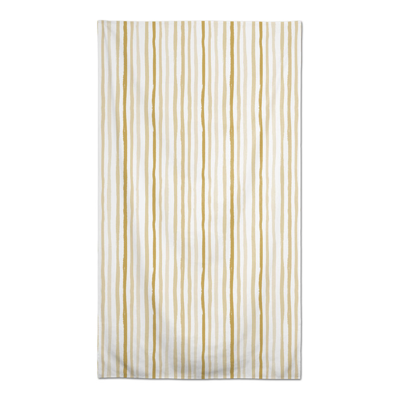 Rectangular Striped Polyester Tablecloth, Yellow