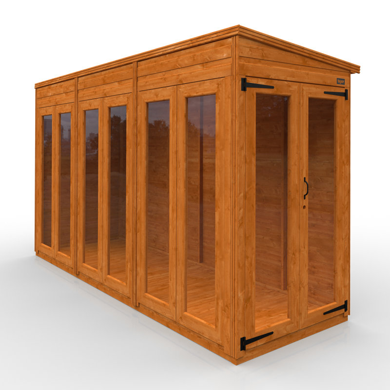 12x4w TigerFlex Shiplap Pent Full Pane Summerhouse