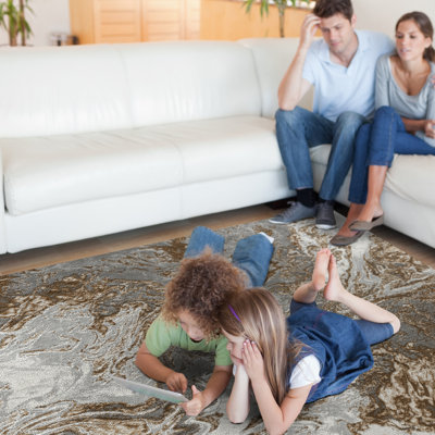 Tapis abstrait gris Trisco