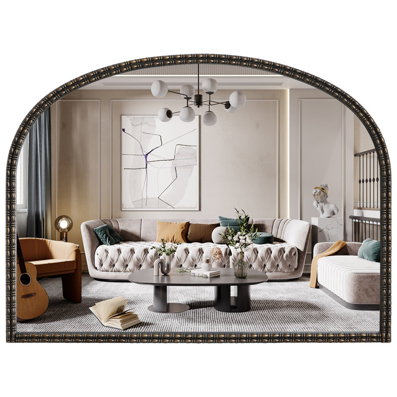 Miroir mural arqué, Noir, 24 po x 32 po