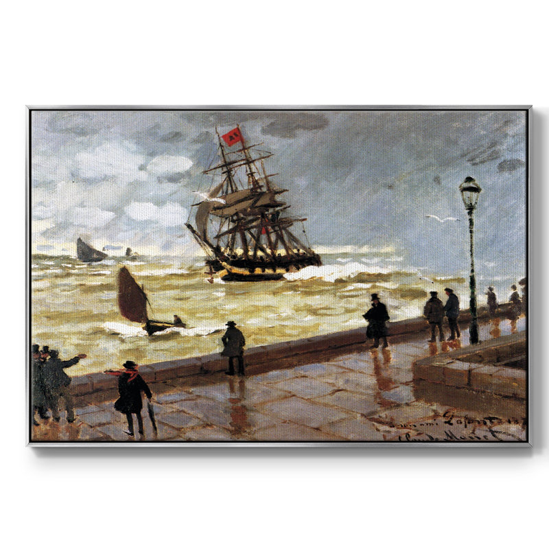 Monet, reproduction d'art encadrée sur toile par Claude Monet, H 17 po x l 25 po x P 2 po, Argent